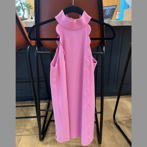 Size 0 Ted Baker Torrii Dress Pink Ruffle Halter Sleeveless A-line Mini